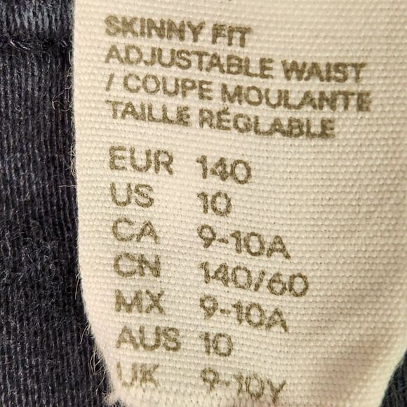 H&M Skinny Denim Jeans Girls Size 10 Black Adjustable waist - Picture 7 of 11